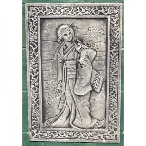 Japanese Geisha Concrete Wall Plaque 9259