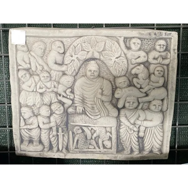 Scene From Life of Buddha Concrete Wall Plaque 7320