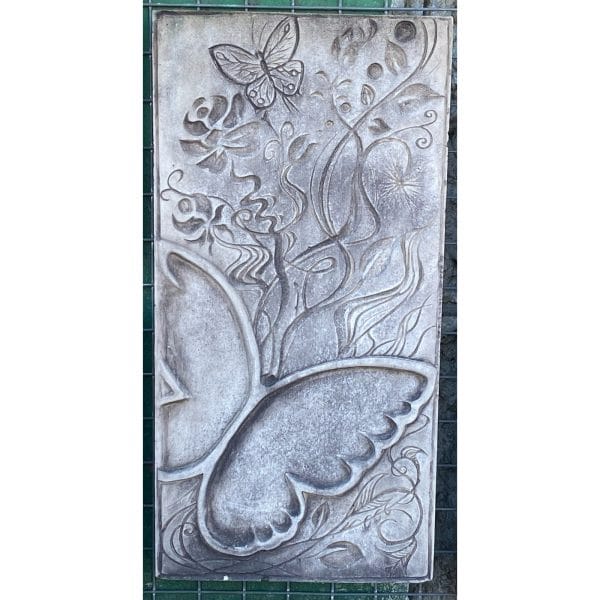 Butterflies and Flowers Concrete Wall Plaque
