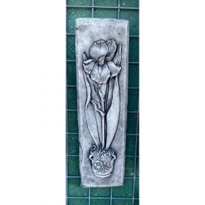 Bearded Iris in Pot Concrete Wall Plaque