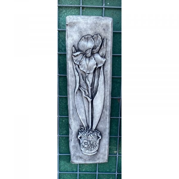 Bearded Iris in Pot Concrete Wall Plaque