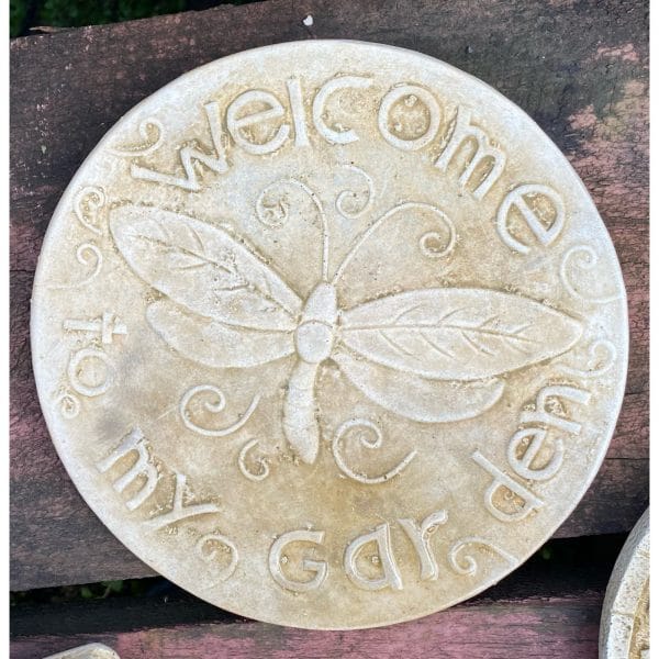 Welcome Dragonfly Concrete Wall Plaque