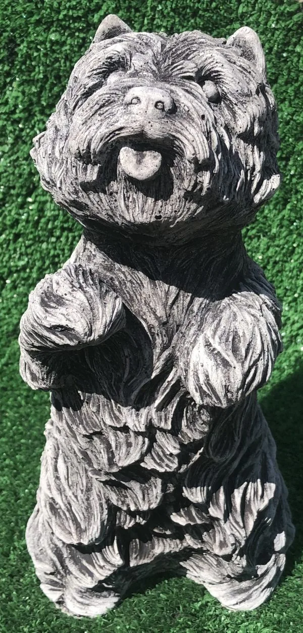 Upright Terrier Concrete Dog Statue 0001