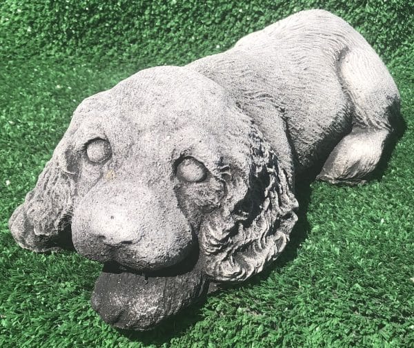 Cocker Spaniel Flat Concrete Dog Statue 0005