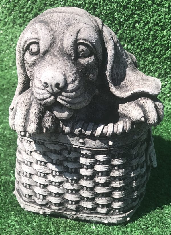 Hound in Basket Concrete Statue 1118
