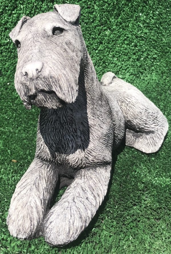 Airedale Terrier Concrete Dog Statue 0023