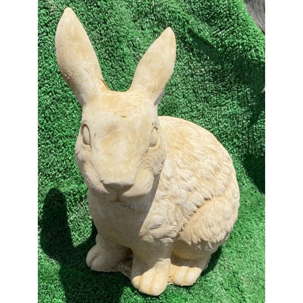 Twin Ear Bunny Concrete Garden Statue 0084