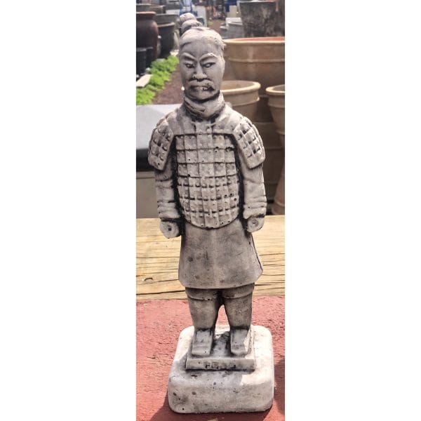 Chinese Warrior Arm Down Concrete Statue 0374b