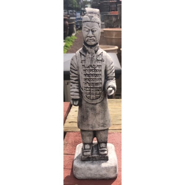 Chinese Warrior Arm Up Concrete Statue 0374c