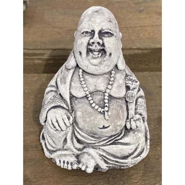 Happy Sitting Buddha Mini Concrete Statue 9531
