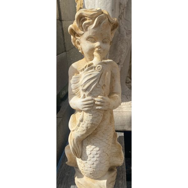 Baby Mermaid Concrete Statue or Fountain Top