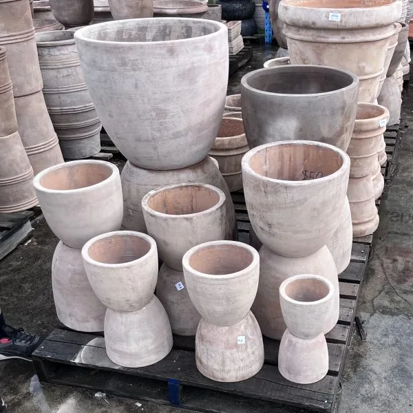 Tall Egg Pot Garden Planter Antique Terracotta