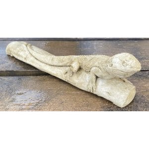 Lizard on Log Concrete Statue 0138