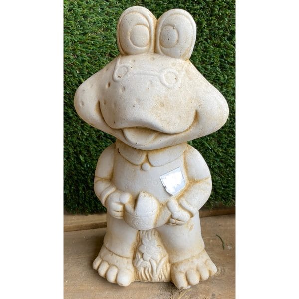 Frog with Watering Can Concrete Animal Statue 0935