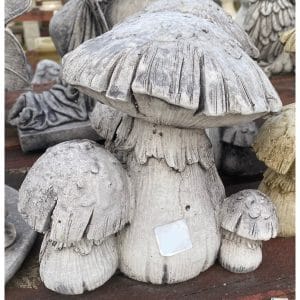 Three Mushroom Concrete Statue 1277