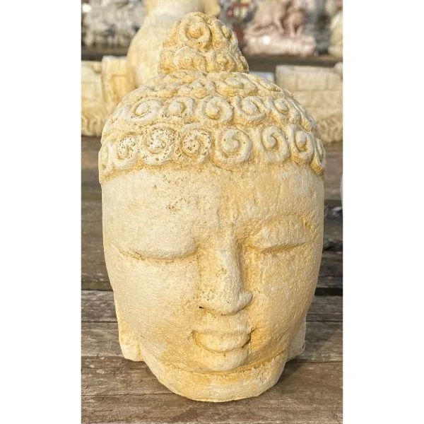 Buddha Head Small Concrete Statue - Image 2
