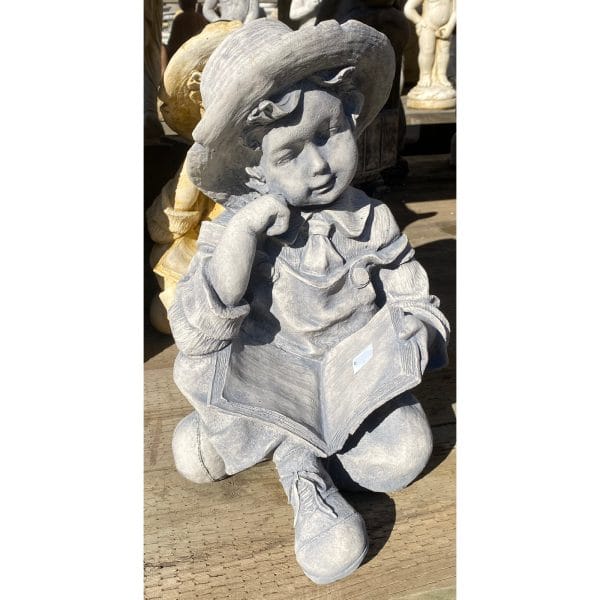 Boy Sitting with Book Concrete Statue 1282