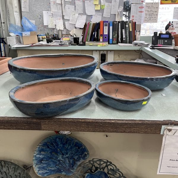 Glazed Oval Bonsai Pot