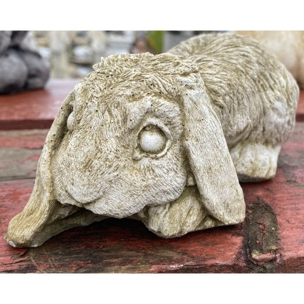 Lying Bunny Concrete Rabbit Statue 0965