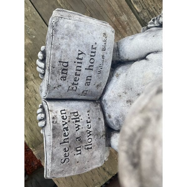 Cherub Reading Concrete Angel Statue 9541 - Image 2