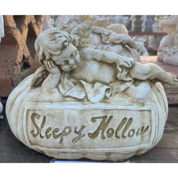 Sleepy Hollow Pumpkin Angel Concrete Statue 9556