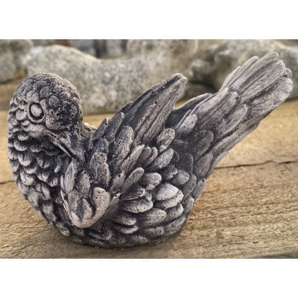 Little Bird Wing Up Concrete Statue 0157