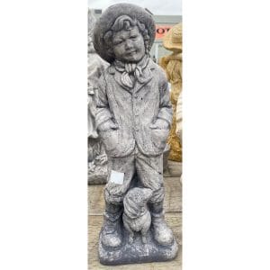 Boy and Dog Large Concrete Statue 0216