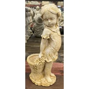 Girl with Basket Concrete Statue 1287