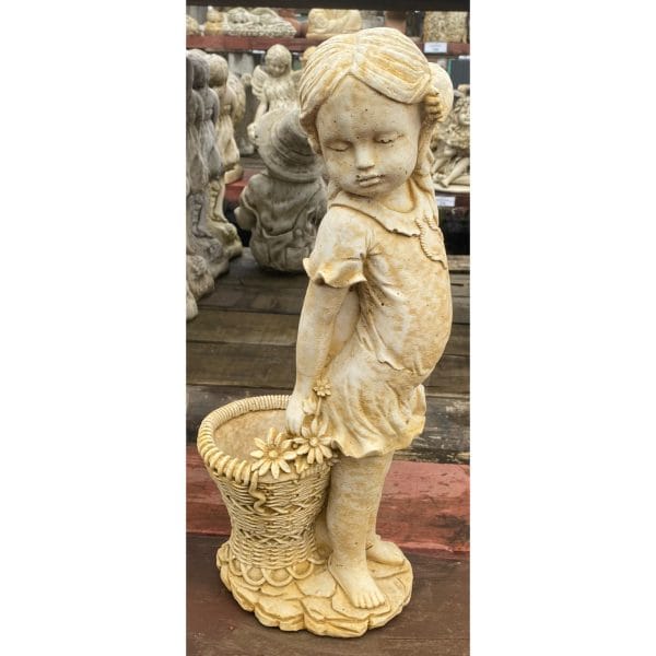 Girl with Basket Concrete Statue 1287