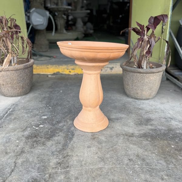 Fluted Terracotta Birdbath