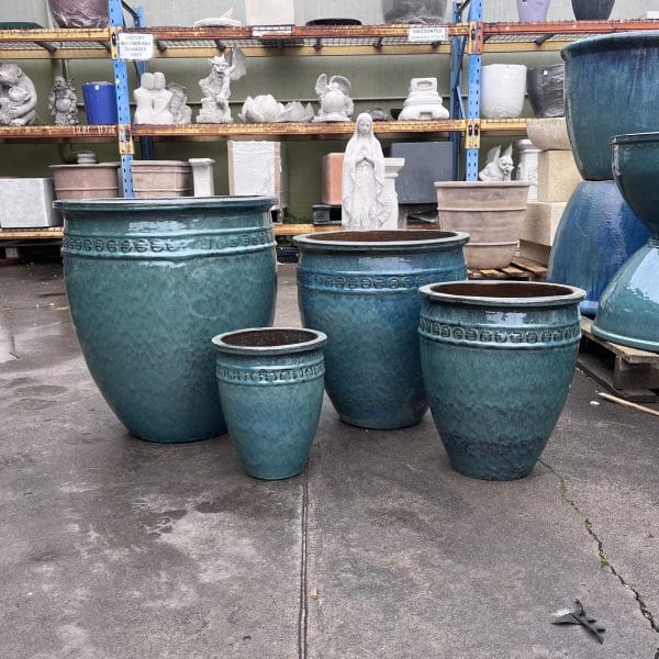 Tall Coin Pot Glazed Garden Planter - Image 2