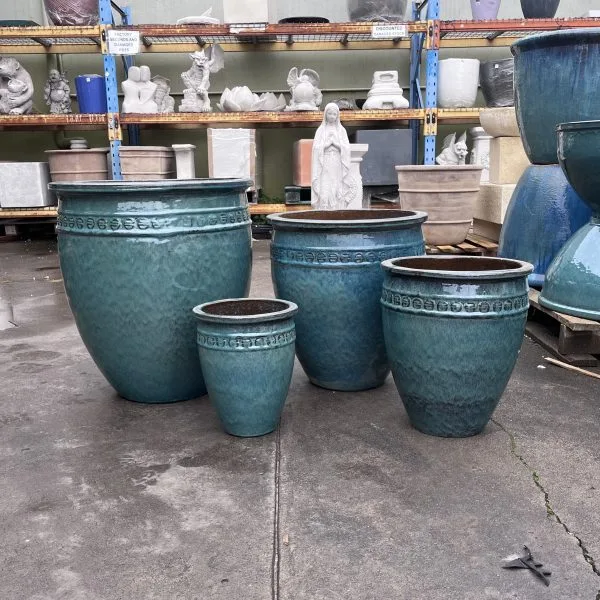 Tall Coin Pot Glazed Garden Planter - Image 2