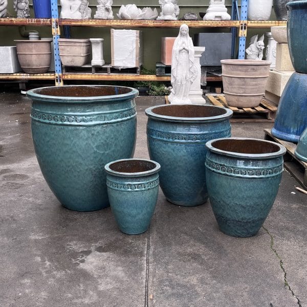 Tall Coin Pot Glazed Garden Planter - Image 3