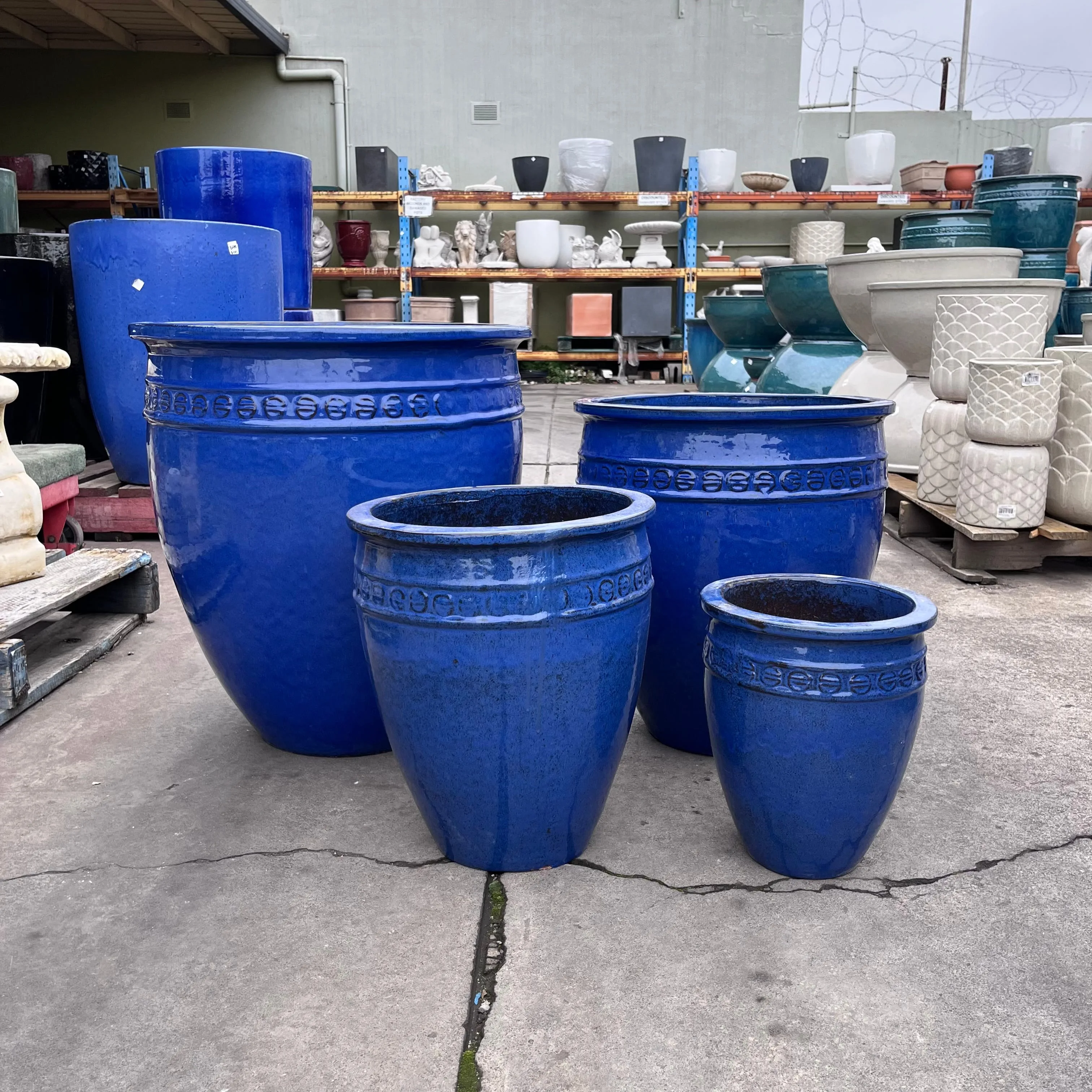 Tall Coin Pot Glazed Garden Planter - Image 7