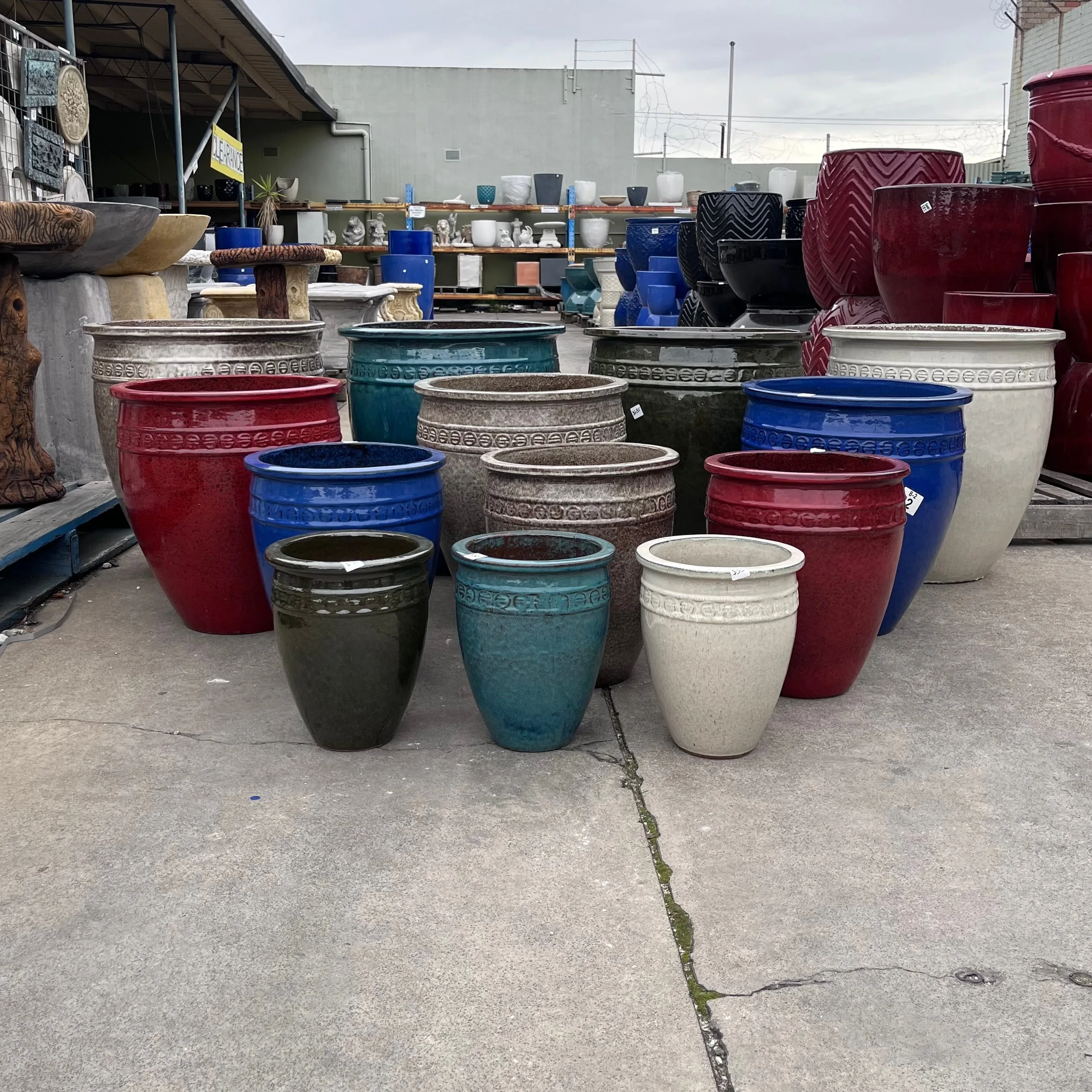 Tall Coin Pot Glazed Garden Planter - Image 11