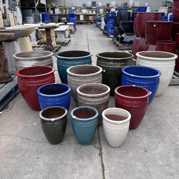 Tall Coin Pot Glazed Garden Planter
