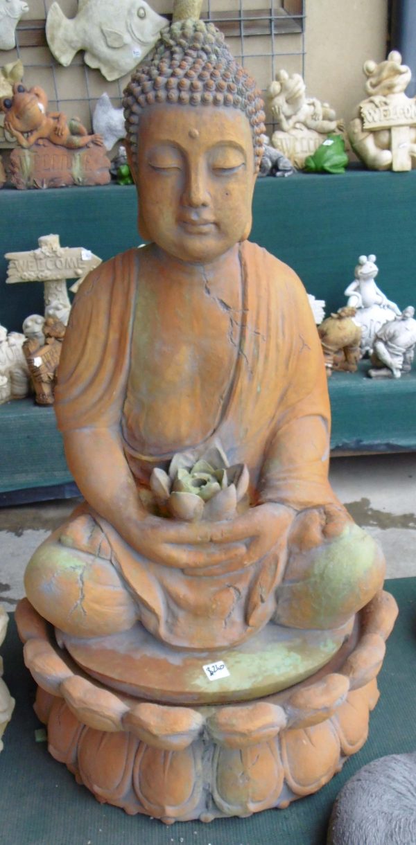 #2 - Large Thai Lotus Buddha and Base (rust_green)