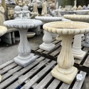 Fluted Concrete Birdbath 1616