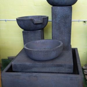 Trio Cascading Fountain - Charcoal