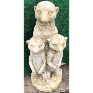 Meerkat Family Concrete Statue