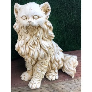 Long Hair Cat Concrete Statue