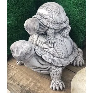 Turtle on Turtle Concrete Statue