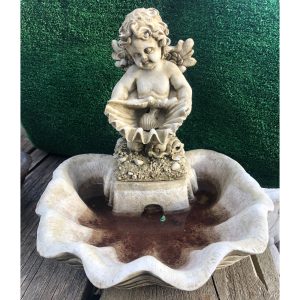 Angel Holding Shell Concrete Statue