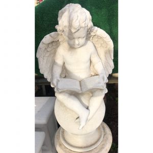 Angel Reading on Ball Concrete Statue