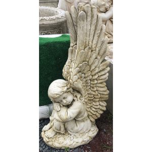 Big Winged Sleeping Girl Angel Concrete Statue or Water Feature