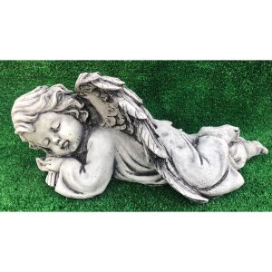 Laying Angel Left Concrete Statue