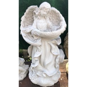Wrapped Wing Angel Concrete Statue