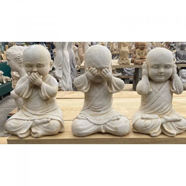 Hear, See or Speak No Evil Monks Concrete Garden Ornament Statue