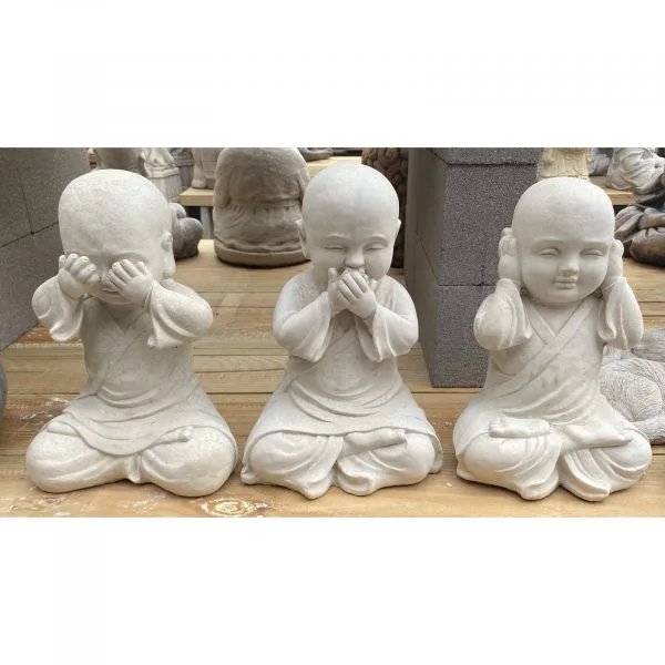 Hear, See or Speak No Evil Monks Concrete Garden Ornament Statue