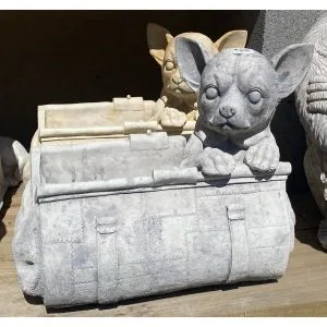 Chihuahua in Bag Large Concrete Garden Dog Statue Ornament 1058